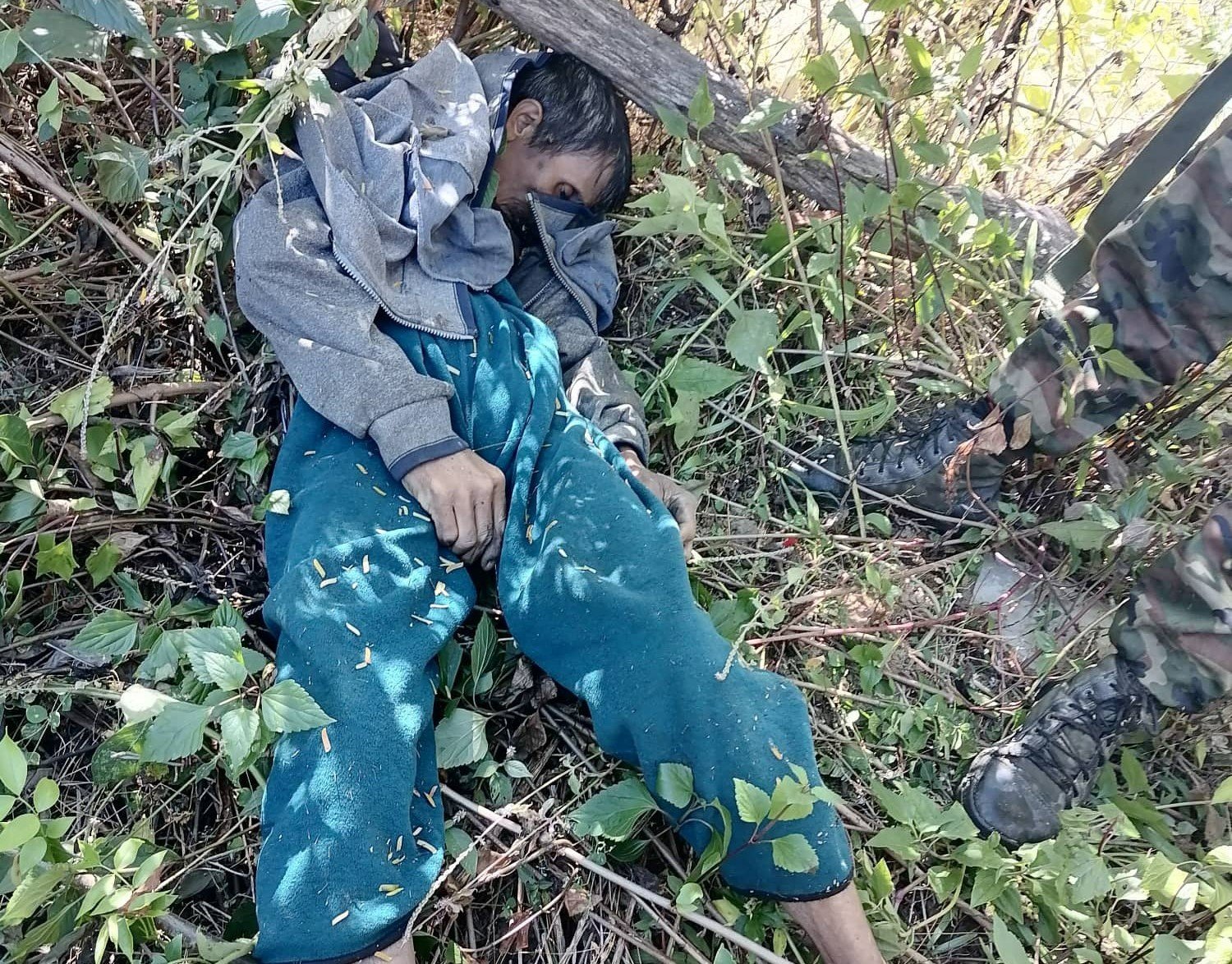 Body of Hau Cung Nung where he was found (Photo: The Rihli Voice)