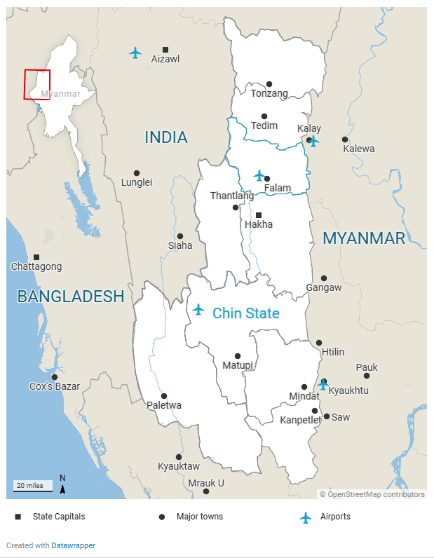 Chin State map